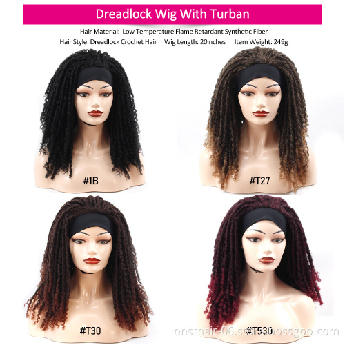 Onst 110 Styles Dreadlock  Box Braided Wigs Headband Wig for Black Women Short Curly Crochet Hair Braids Scarf Hair Turban Wig